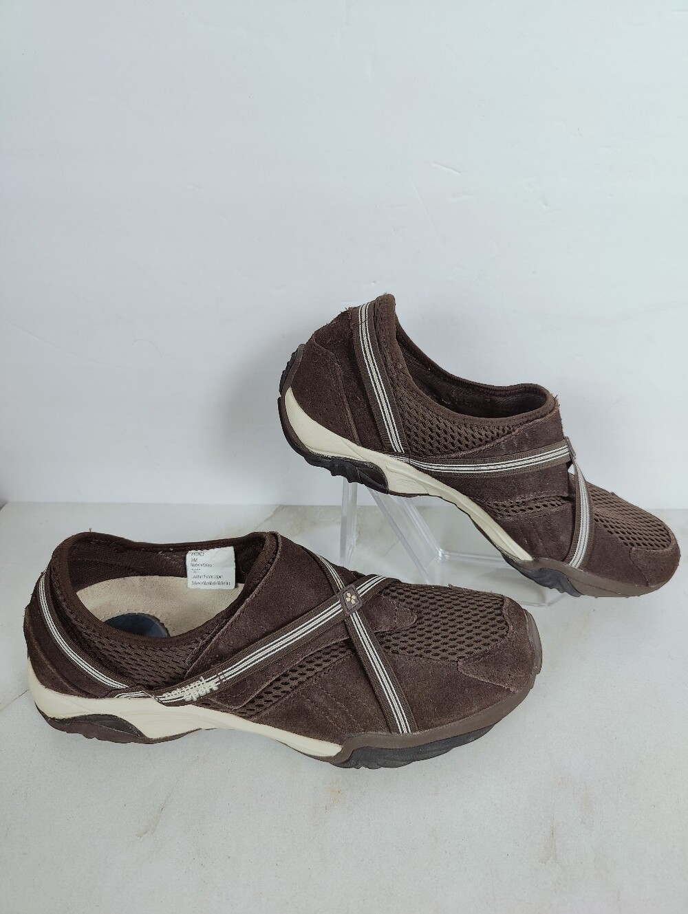 Dr. Scholl's Sydney Natural Sport Brown Suede Mesh Slip-On Sneakers, Sz 9